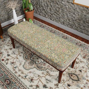Faux Leather Ottoman Bench, Industrial Entryway Furniture, Bedroom End of Bed Stool, Living Room Accent Seating, Modern Tufted Footstool