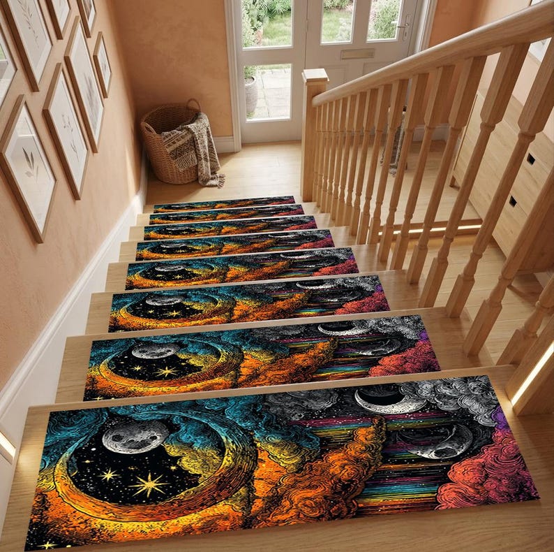 Aesthetic Stair Treads Non Slip, Indoor Stair Mat Runner, Washable Step ...