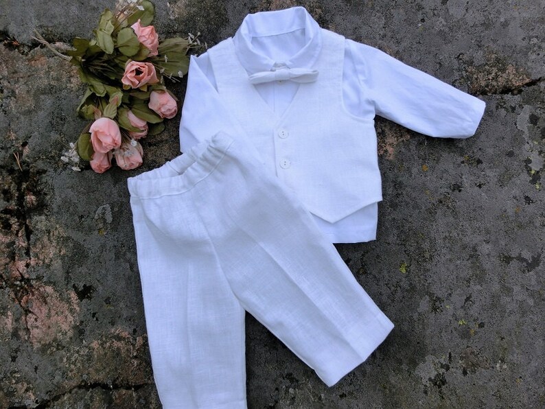 Blessing Outfit for Baby Boy Christening Outfit White Linen Etsy