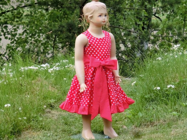 girls red cotton dress