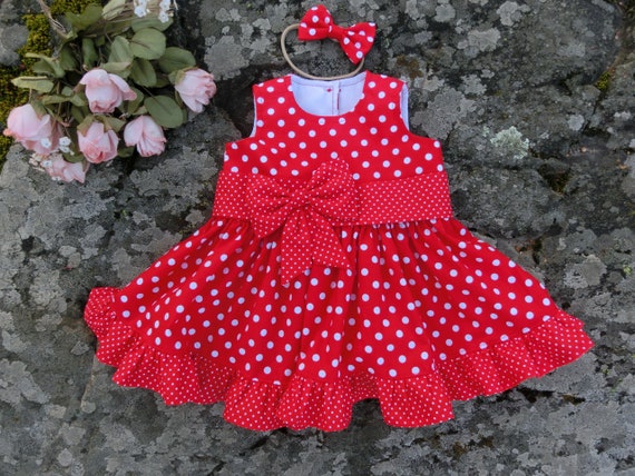 girls red polka dot dress