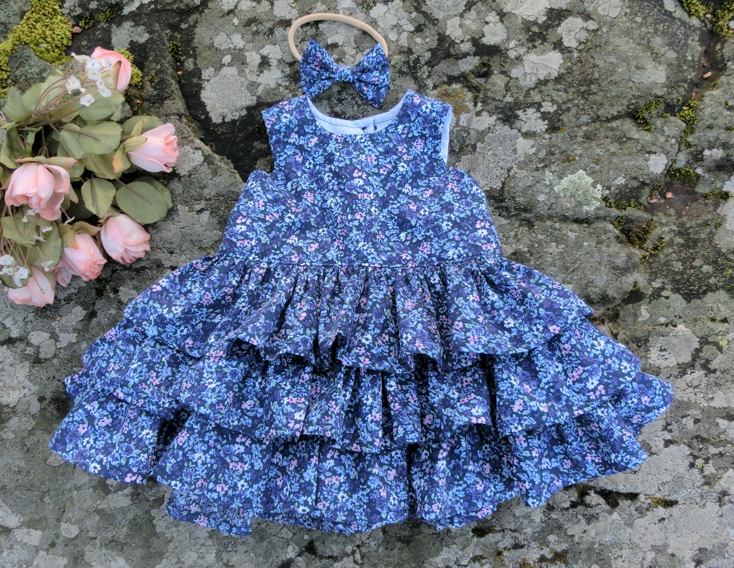 Baby girl blue floral dress sale