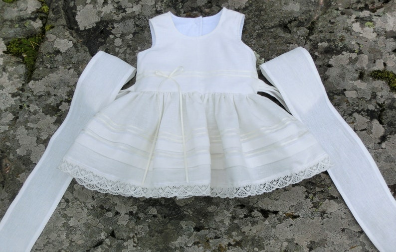 Linen Christening Gown Baby Baptism Dress Baby Blessing Etsy