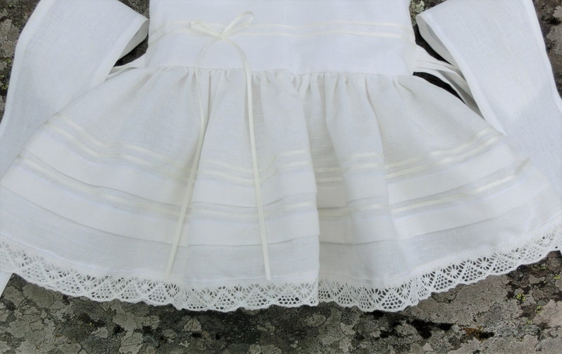 Linen Christening Gown Baby Baptism Dress Baby Blessing Etsy