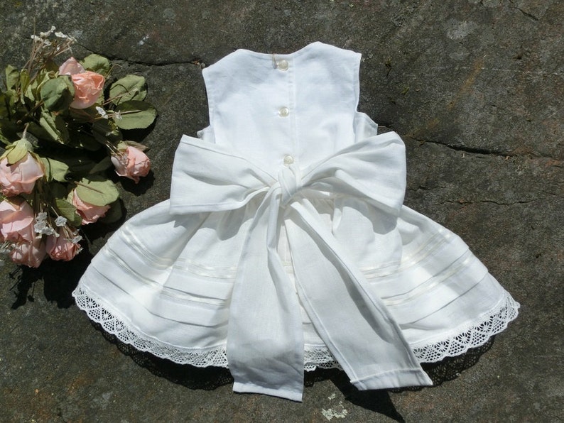 Linen Christening Gown Baby Baptism Dress Baby Blessing Etsy