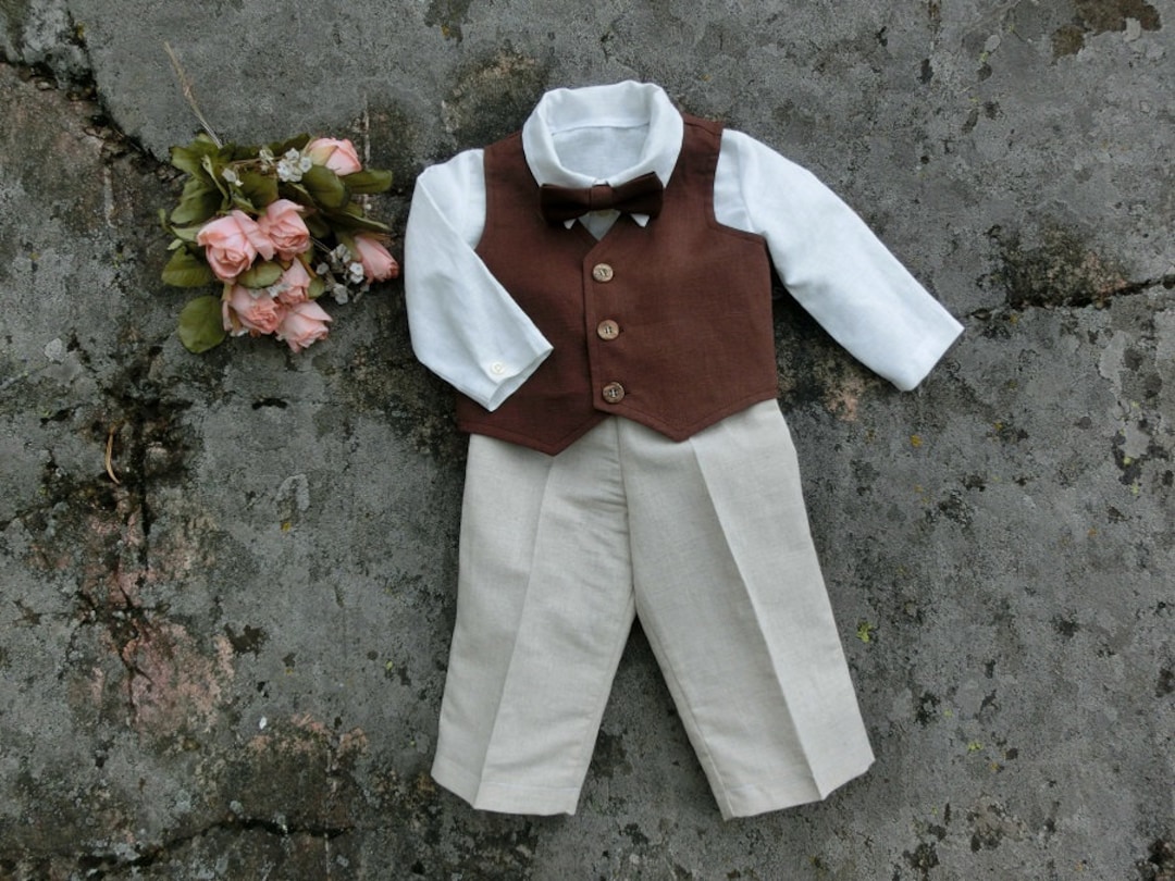 SIRRI Jungen Anzugset 5-tlg. - Hochzeitsanzug & Ringträger Outfit In Blau/Grau
