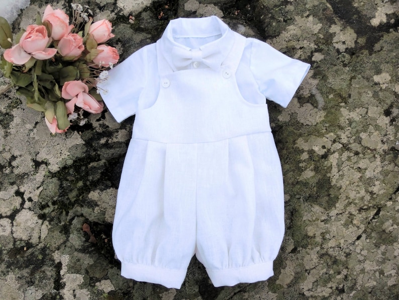 Baby Boy Christening Romper Baptism Outfit for Boy Baby Etsy