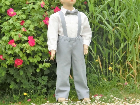 Traje de tirantes de lino para niños muchos colores traje de | Etsy México