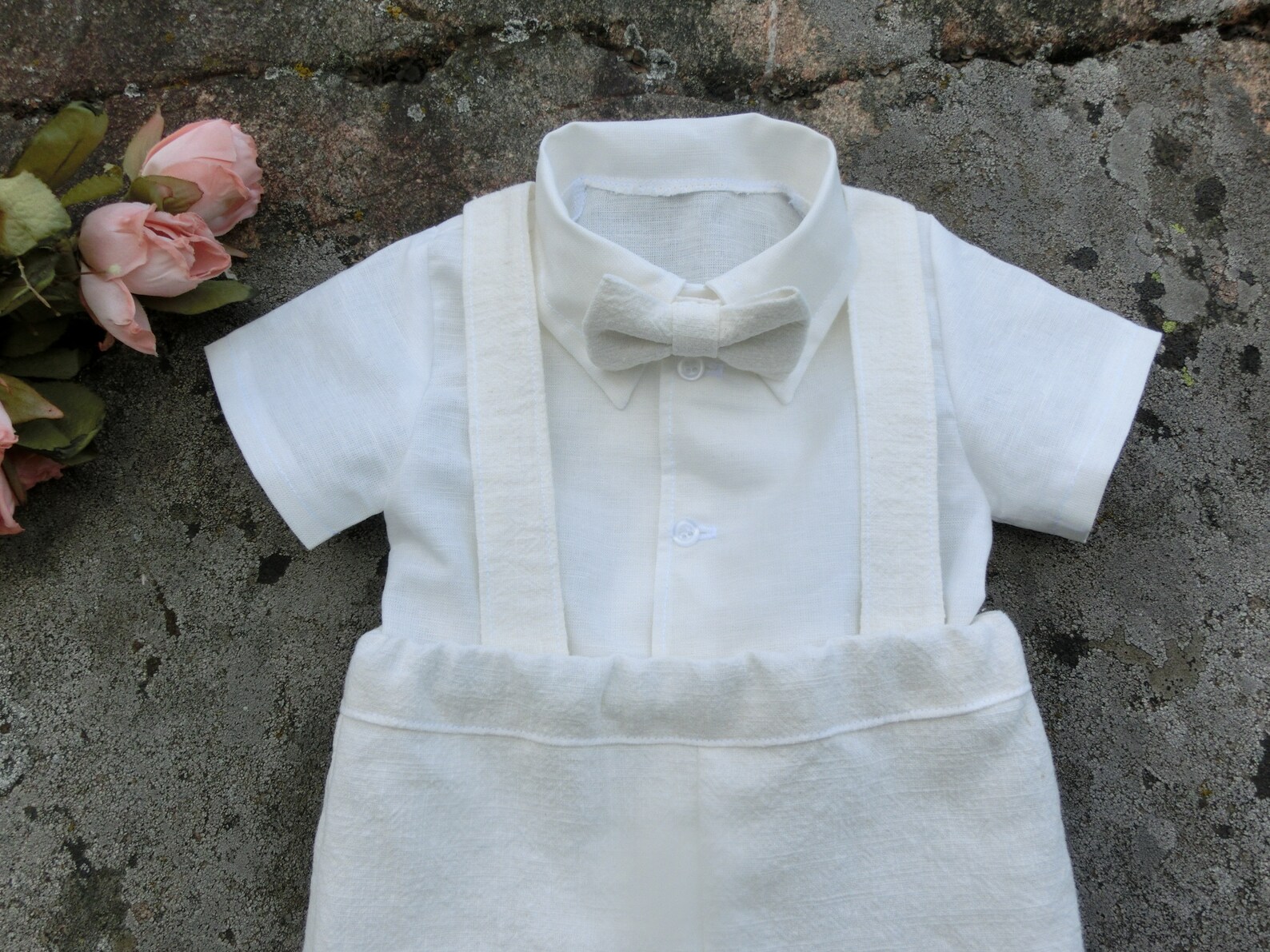 Baby Boy Wedding Outfit Boys Ivory Suspender Outfit Toddler - Etsy