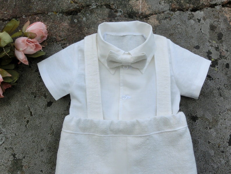 Baby Boy Wedding Outfit Boys Ivory Suspender Outfit Toddler Etsy