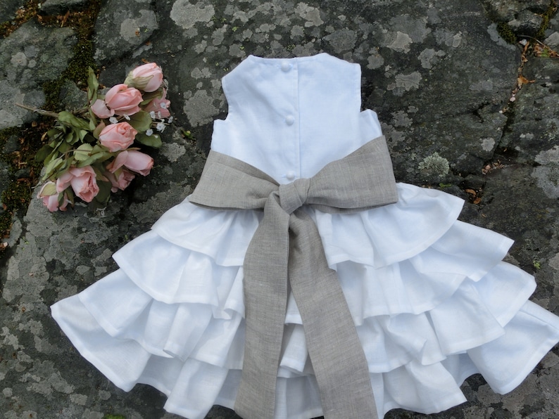 Boho Baby Linen Dress Baby Flower Girl Dress Girls Etsy