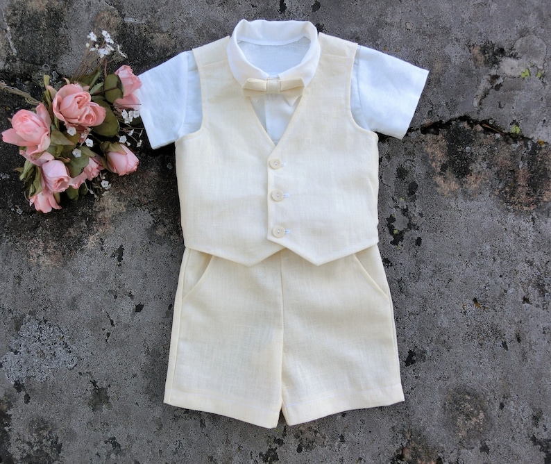 Toddler Boy Baptism Outfit Cream Ring Bearer Suit Boys Etsy