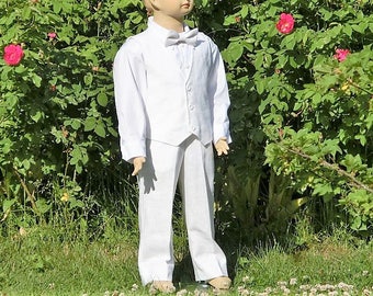 Blanc Porteur Anneau Tenue Costume De Bapteme Pour Garcon Etsy France