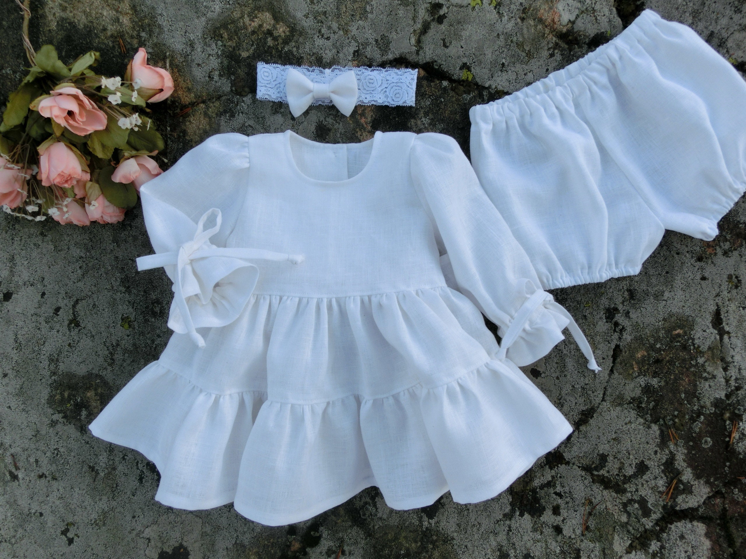 blessing with bloomers The Amy Dress for baby christening baptism