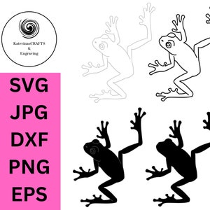 Cute Frog SVG, for Cricut Cameo and Silhouette, frog svg, laser engraver, Instant Download, svg, PNG, EPS, dxf, jpg digital download