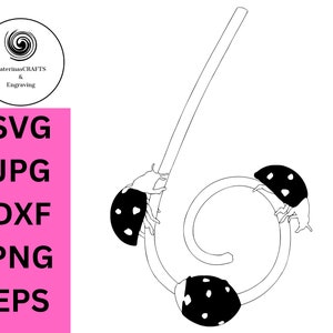 Ladybug vine SVG, Ladybug cutting files, Outline Cut Files, Ladybug Clipart png, Lady bug PNG, Ladybug SVG, cricut, Vector Silhouette dxf