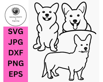 Corgi SVG Bundle, Original, Hand Drawn, Digital Download for laser engraving, vinyl, paper crafts, cut machines, sublimination Design