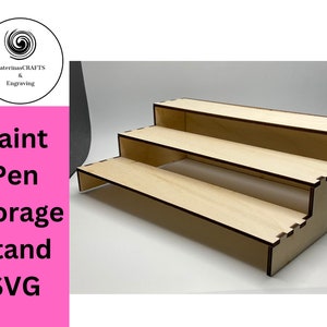 ペイントペン収納ボックススタンドSVG、このスタンドは、私のEtsyで見つけたKaterinasCraftsオリジナルのペイントペンスタッキングオーガナイザーホルダーと連動します。
