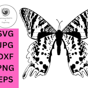 Papillon SVG, naturel, original, dessiné à la main, téléchargement numérique pour gravure laser, vinyle, travaux manuels en papier, machines de découpe, conception par sublimation