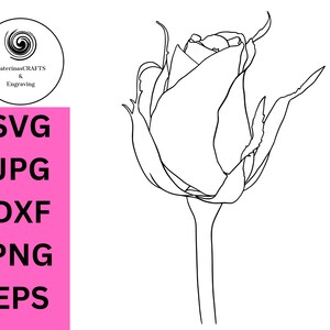 Single Rose Svg, Flower Download Svg png Cut file, Rose, Clip art download, huwelijksgeschenk, Rose Flower svg, download, cricut svg silhouet