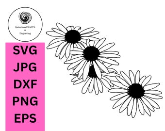 Echinacea Flower SVG, Natural, Original, Hand Drawn, Digital Download for laser engraving, vinyl, paper crafts, cut machines, sublimination