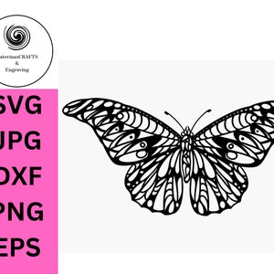 Papillon SVG, naturel, original, dessiné à la main, téléchargement numérique pour gravure laser, vinyle, travaux manuels en papier, machines de découpe, conception par sublimation