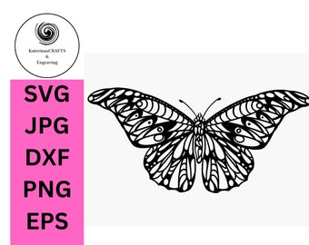 Butterfly SVG, Natural, Original, Hand Drawn, Digital Download for laser engraving, vinyl, paper crafts, cut machines, sublimination Design