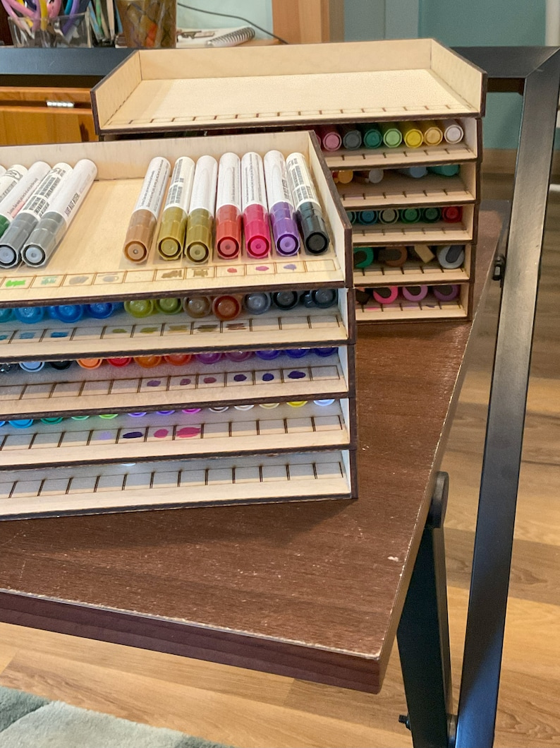Paint Pen Storage Box Organizer, Paint Pen, Paint Markers Display ...