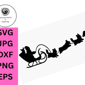 Corgi Kerstmis SVG, schattige Corgi, sleetocht, handgemaakte laser gesneden corgi decor, kerst hond SVG, schattige corgi hond kunst, xmas laser gesneden bestand