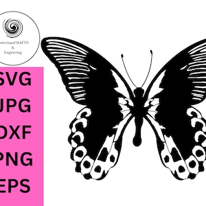 Papillon SVG, naturel, original, dessiné à la main, téléchargement numérique pour gravure laser, vinyle, travaux manuels en papier, machines de découpe, conception par sublimation
