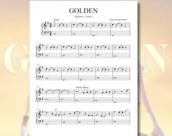 Partitions pour piano de Golden KPop Demon Hunters | Arrangement pour débutant de niveau 1 (PDF, PNG, JPEG)