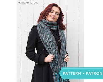 Pattern only! Nordik scarf crochet pattern by Akroche Tatuk (english and french).