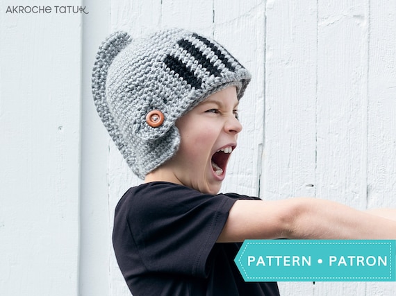 Knight Helmet Crochet Hat Pattern for 