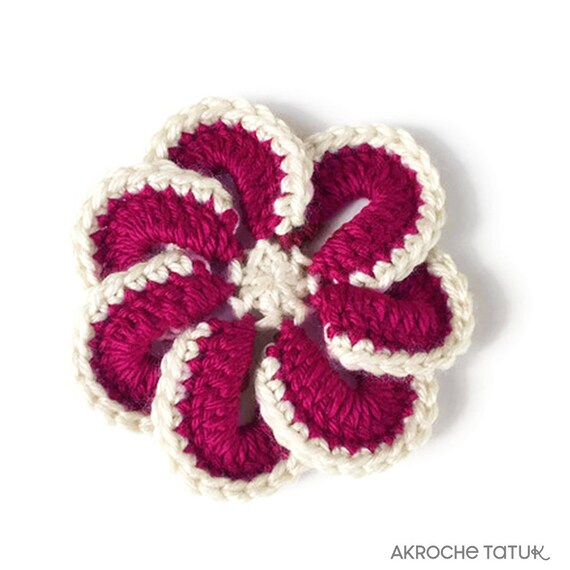 Fleur Tahiti Patron Au Crochet Par Akroche Tatuk Français Et Anglais Document Numérique Seulement