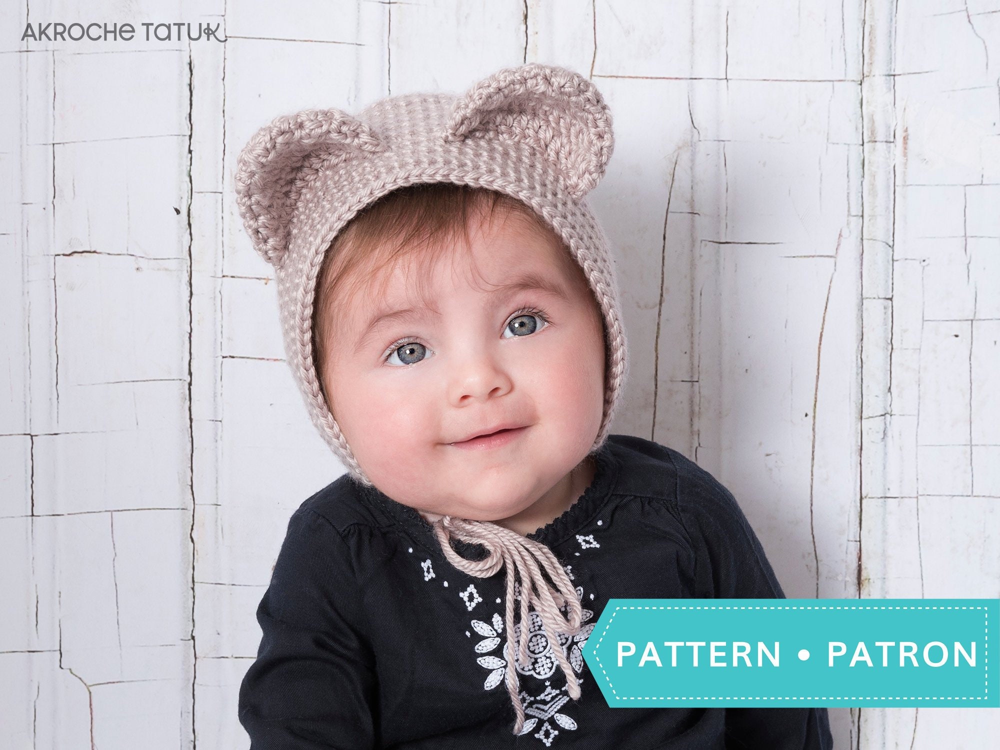 Bear and Cat Hat Pattern in English and French