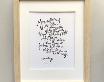 Hamilton Musical Dear Theodosia Lyric Art Print || 5x7 || 8x10 || 11x14