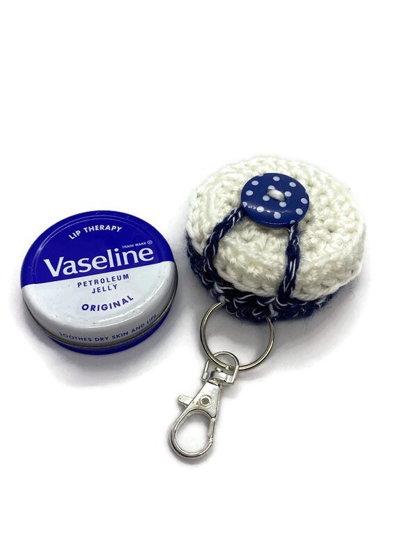 Crochet Vaseline Holder Keyring Lip Balm Holder Keyring Lip Etsy