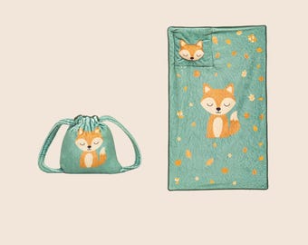 Nightaway®  2-in-1 Kids Travel Blanket with Built-In Pillow & Fox Backpack, Ages 3+