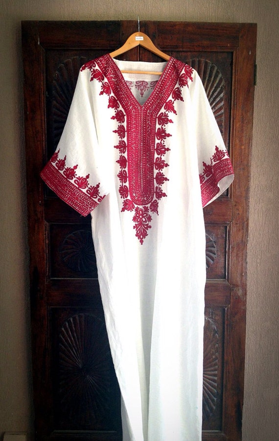 white linen kaftan