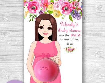 Eos Baby Shower Favors Floral Summer- Pink Purple Flowers Favors-Printable Favor Tags