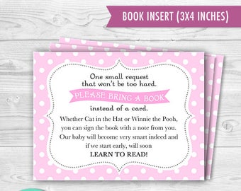 Printable Floral Bring a Book Invitation Insert Pink Purple | Etsy