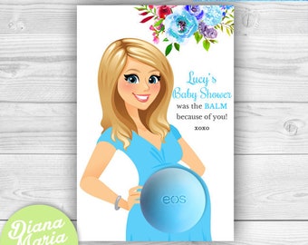 Baby Shower EOS balm holder - Eos Baby Shower Favors - Belly Balm Holder - Floral Baby Shower - PRINTABLE