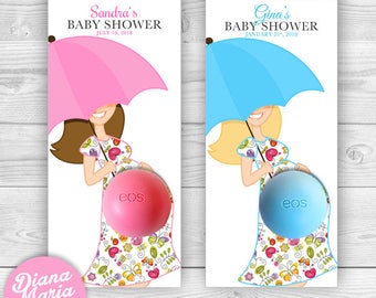 Eos Favors Umbrella Eos balm holder - Umbrella Baby shower favors - Printable