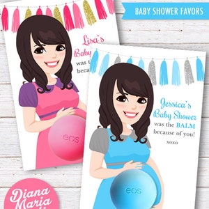 Baby Shower Favors EOS bálsamo holder - Favor Plantilla de Tarjeta - Asiática Mamá a ser - Favores DIY - PRINTABLE