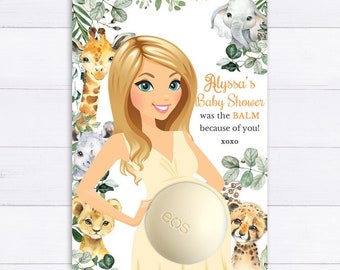 Safari Baby Shower Favors: EOS Lip Balm Holder (Printable)