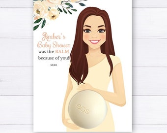 EOS Baby Shower Favors Printable Tags - Personalized Thank you favors for eos lip balm