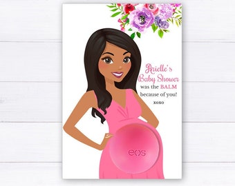 African American Mom-to-Be Baby Shower Favors: EOS Balm Holder (Printable)