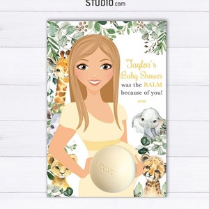 Safari Favors  Eos Baby Shower Favor Eos Holder - Printable Favor Card