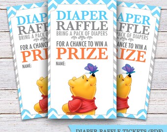 printable diaper raffle tickets winnie the pooh game diy etsy