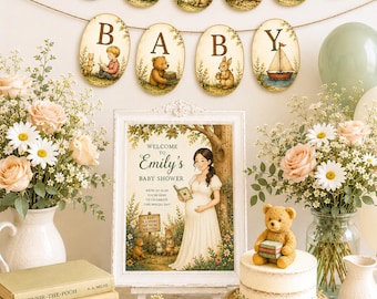 Classic Pooh Storybook Baby Shower Bundle, Vintage E.H. Shepard Style (Digital Download)